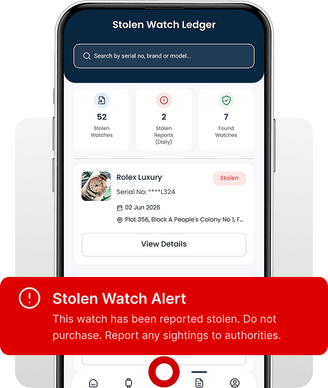 Stolen Watch Ledger app - search, stats, watch listing and Stolen Watch Alert