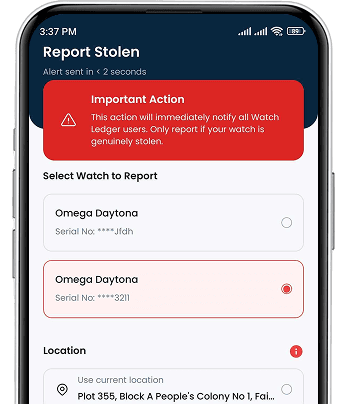 Report Stolen - Alert sent in under 2 seconds